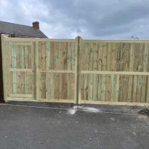 Lodge style with pedestrian access door